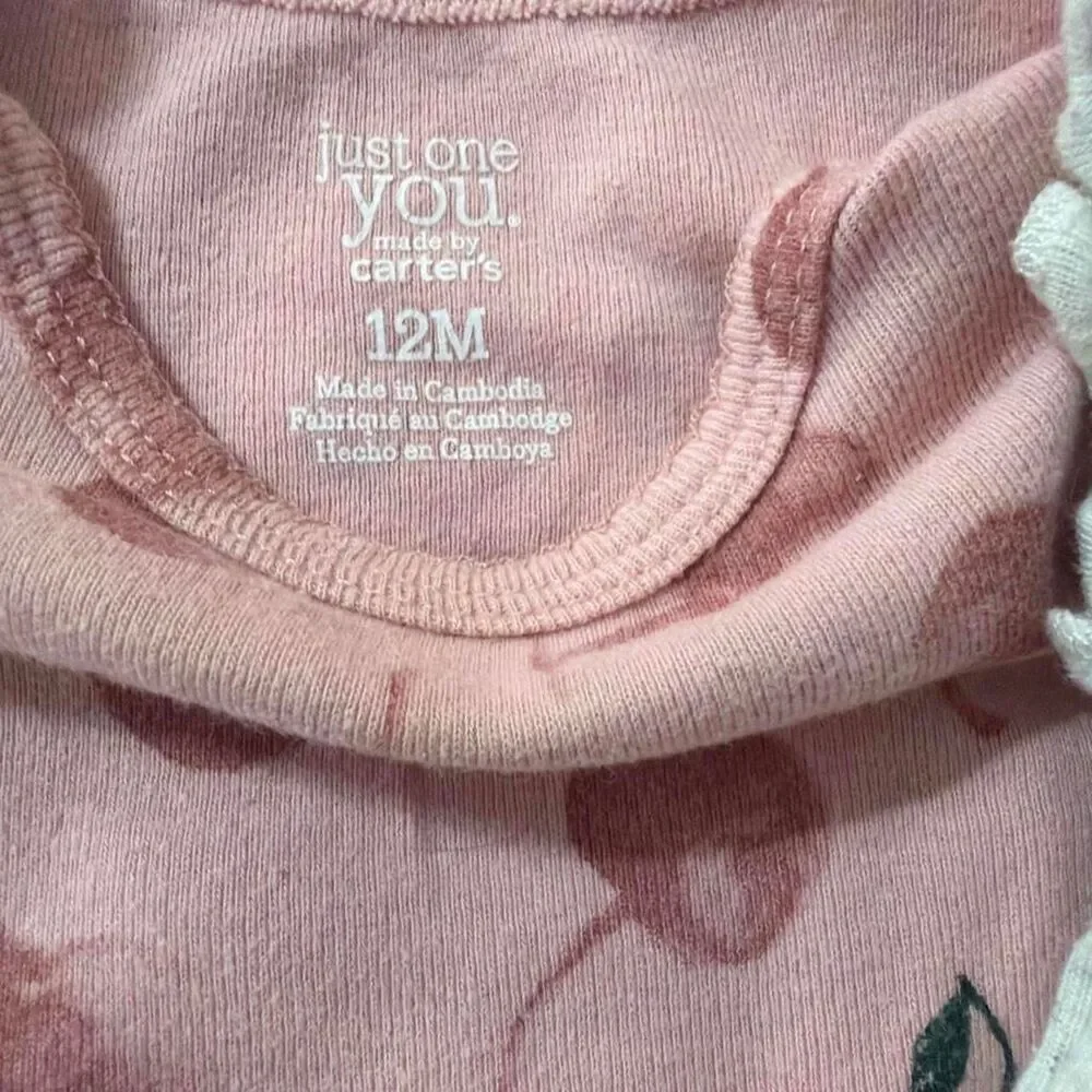 Carters baby girls 2 pc onesies 12 months